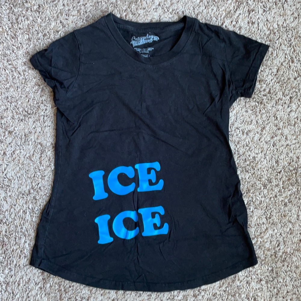 ICE ICE BABY maternity black tee shirt Small